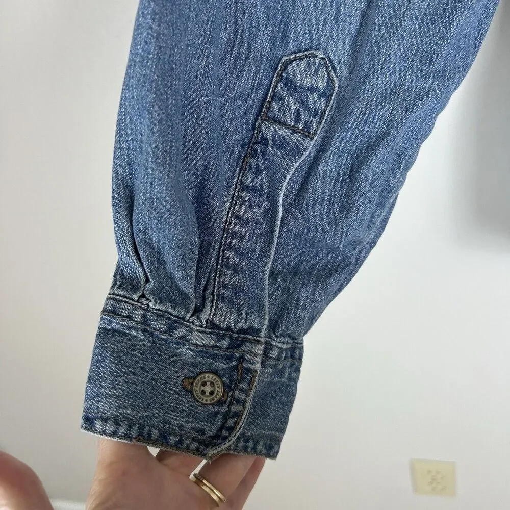 Levi’s Men’s Jean Shirt Denim Blue Red Tab Trucker Shacket Button Down 90s Vtg